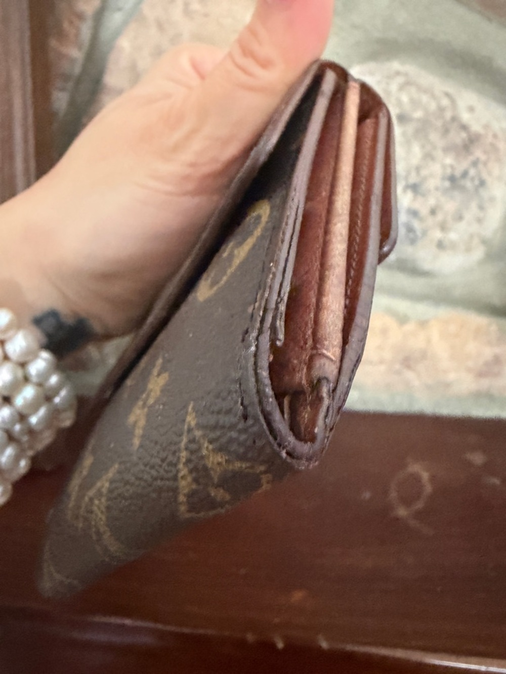 Louis Vuitton Monogram Trifold Elise Wallet Vintage LV Double Snap Compact Purse - Picture 8 of 13